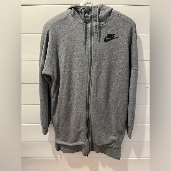 🩶 NIKE Full-Zip Hoodie – Heather Grey – Size S - Picture 1 of 10